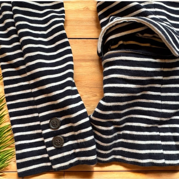 J.Crew Women’s Striped Knit Blazer - Size Small - Navy & White - Picture 8 of 14